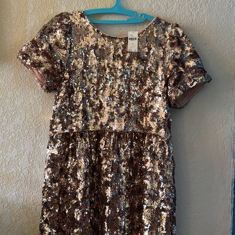 NWT Maeve Bernadette Tiered Sequin Dress, Sz XS